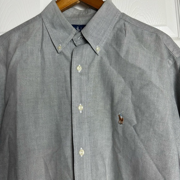 Ralph Lauren Mens Long Sleeve Button Down Dress Shirt in Gray - Picture 2 of 5